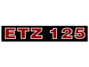 Schriftzug (Folie) ETZ125 Schwarz mit roter Schrift (für...