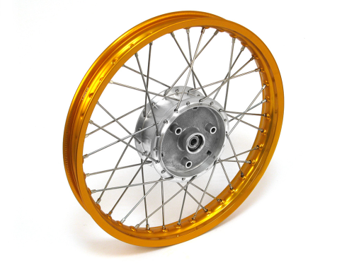 Speichenrad  (Felge 1,50x16 in gold, Speichen in Edelstahl und Nabe Tuning ) 16 (alle Moped-Typen)