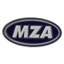 PIN MZA-Logo, blau-weiß, Weichemaille